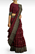 Maheshwari Handloom Saree Maroon  Kaju Buti  6.25 meter Silk Cotton