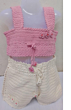 Crochet Kids Top & Shorts | Pink & White