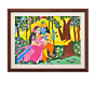 Lord Krishna and Radha Pencil Colour Painting | With Frame