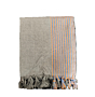 Dhaga Vishwas Ka Handloom Stoles Grey With Brown and Blue Border