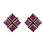 Sterling Silver Ruby Stud Earrings 