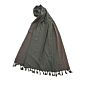 Dhaga Vishwas Ka Handloom Stoles Grey With Brown and Blue Border