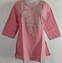 Hand Embroidered Short Kurti For Casual Wear | Baby Pink