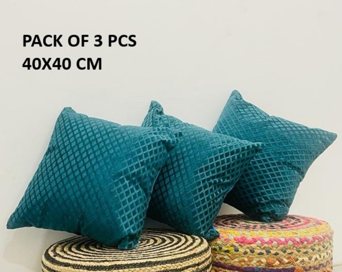 Faux Fur Cushion Covers | Pack of 3 |16x16 inch | Teal