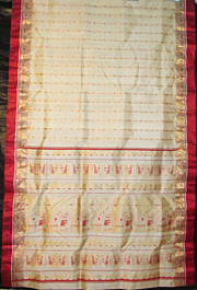Bengal Golden Nature Border Mulberry Silk Saree