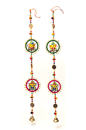 Patwa Thread & Mirror Work Hanging with Bell