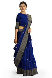 Maheshwari Silk Saree (Blue Color)