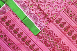 Bengal Garad Pink Mulberry Silk Saree