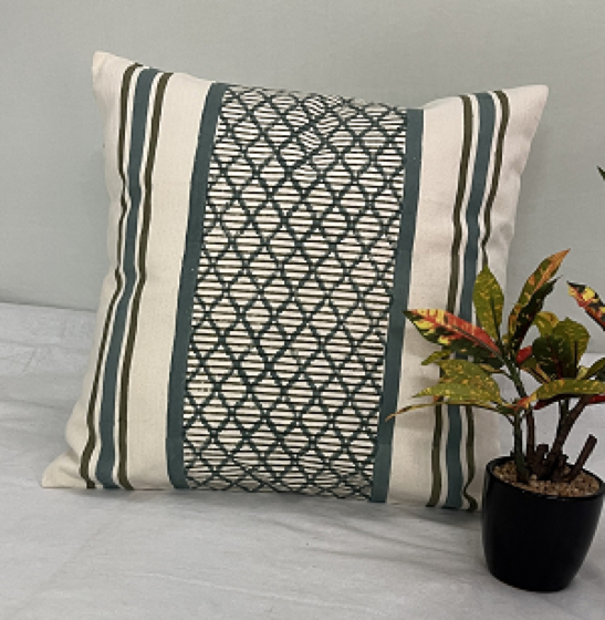 Hand Block Print Cushion Covers | Set of 2 | 16x16 Inches