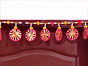 The Enchanting Pink Ring Toran with Multi Pompoms and Golden Flowers for Diwali Decoration