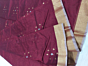 Chanderi Silk Saree | Maroon | 6.25 Mtrs