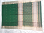 Maheshwari Saree green with golden zari border 6.25 mtrs Silk cotton
