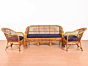Dastkar Crafts Ratan Bamboo 5 Seater Sofa Pack with Cushion (Brown)
