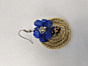 Handmade Jute Earrings with Fish Scale Embellishments | Blue