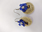 Handmade Jute Earrings with Fish Scale Embellishments | Blue