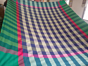 double bedsheet check pattern with pillow colour 
