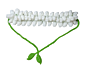JoaHans Handmade Crochet Jasmine Flower Hair Veni, Traditional White Gajra with Green Ties, Hair Accessory for Women