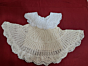  Handmade Crochet Baby Frock  White & Cream