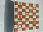 Hand Tufted Wool Rug | Brown and Ivory Checked  Area Rug | Handmade Contemporary Carpet for Living Room, bedroom