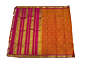 Handmade silk saree orange
