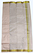 Salem Handloom Silk Dhoti with Golden Zari Mini Stripe |  Pink | AT 746 