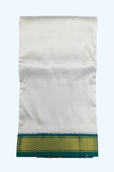 Light Cream Dhothi with mini mayikann border