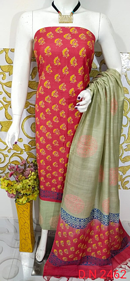 Katan Salab Discharge Print Unstitched Suit Set - Top, Bottom & Dupatta | Heavy Quality