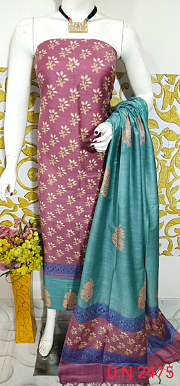 Katan Salab Discharge Print Unstitched Suit Set - Top, Bottom & Dupatta | Heavy Quality