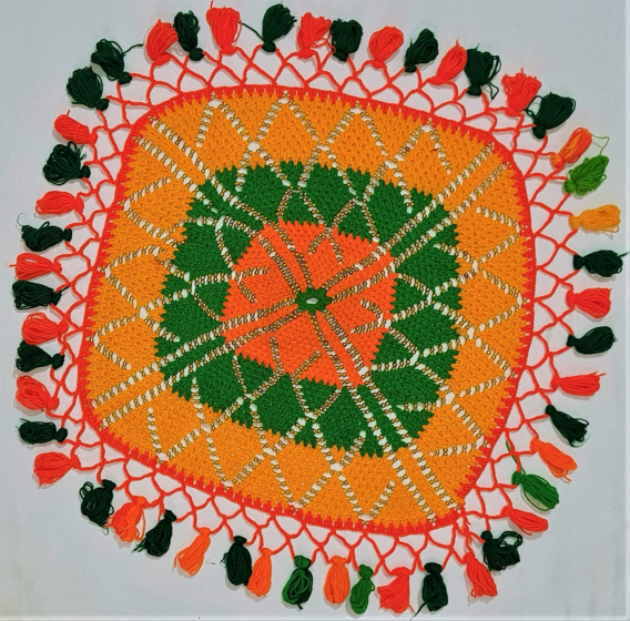 Multicolor Woolen Basket Cover