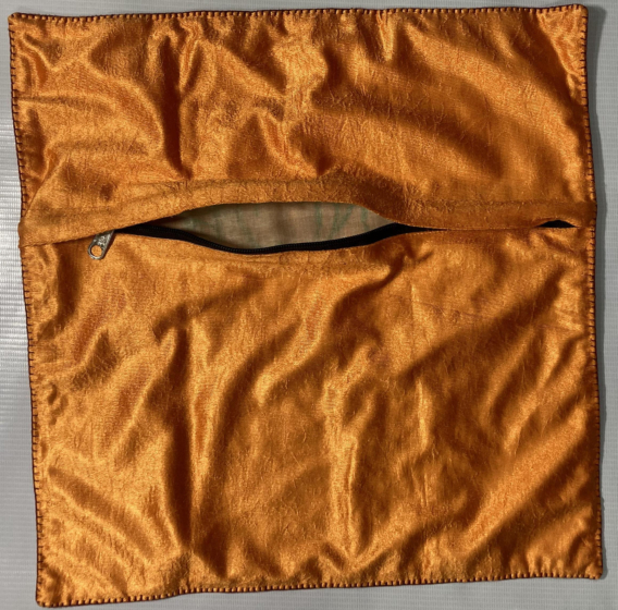 Elegant hand embroidered velvet cushion cover