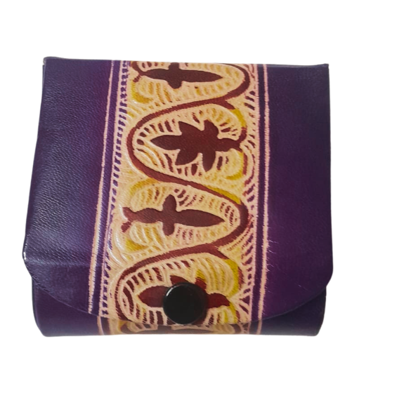 Handcrafted Leather Lipstick Case with Mirror for 3 Lipsticks