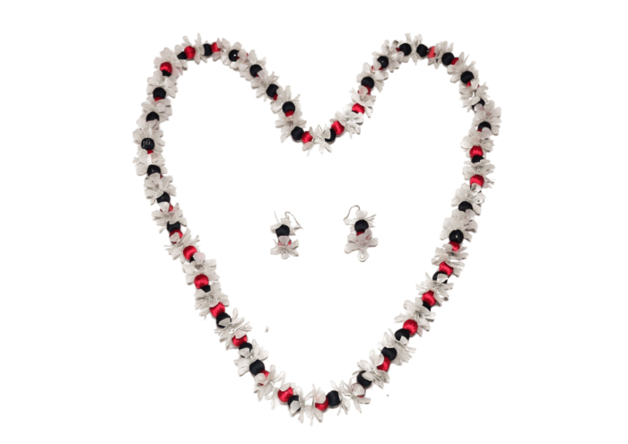 Multicolor long necklace earring set