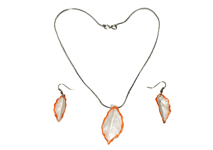 Big Fish Scale Necklace Set with Earrings