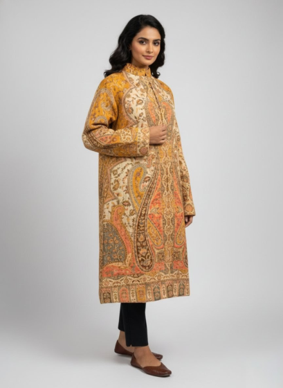 Handcrafted Kani Woolen Coat| XXL