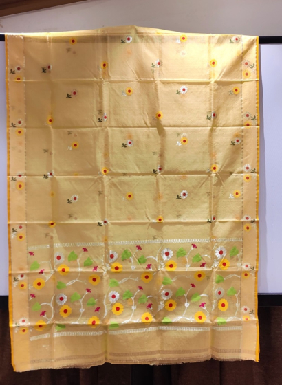 Handcrafted Zari Kota Silk Saree I Yellow