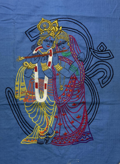 Krishna Radha Wall Hanging Hand Embroidery Products 
