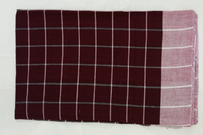 Vanitha Handloom Cotton Saree without blouse Wine Red 