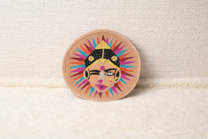 Quirky Multicolor Lady Face Embroidered Home Decor