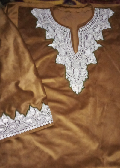 Kashmiri Faran Makhmal Material Zari Work 