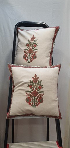 Block Printed Cushion Covers | 16x16 Inches | Set of 2 