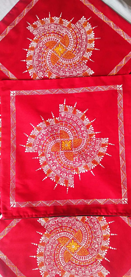 Handcrafted Aipan Art Cushion Cover