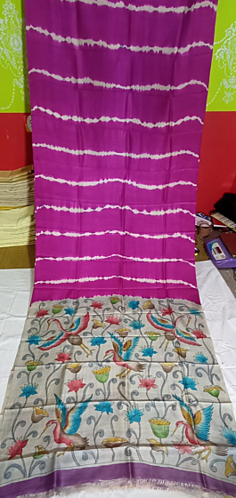 Tussar Hand Painted Saree with Blouse Piece