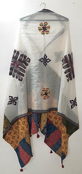 Applique Ajrak print Suite material  multi