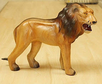 Gi Craft Leather Lion Figurine | 12" 