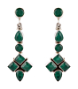 Sterling Silver Green Emerald Earrings