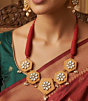Handmade Kundan Fabric Necklace Set