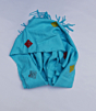 Muffler Blue with Colored  Embroidery Work