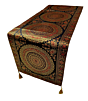 Premium Banarasi Brocade Silk Table Runner -Ethnic Mandala Design  16 x 72 inches - 6 Ft Long, Black