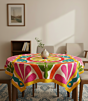 Multicolor Applique Table Cover | Decorative Dining Spread