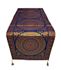 Premium Banarasi Brocade Silk Table Runner -Ethnic Mandala Design  16 x 72 inches - 6 Ft Long- Navy Blue